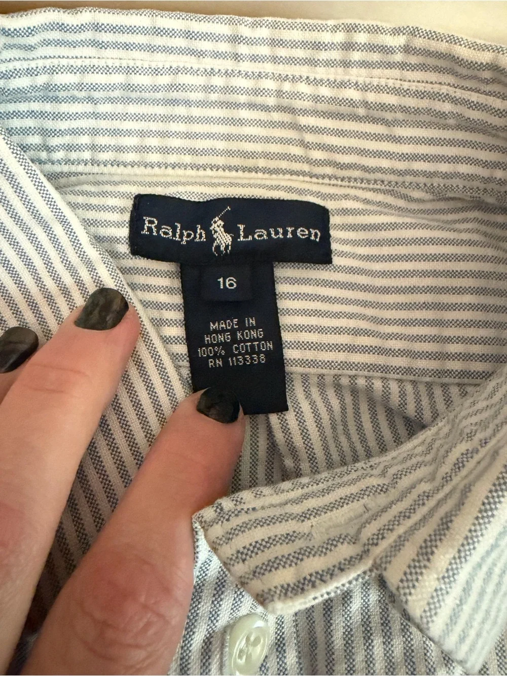 Ralph Lauren Kids 16 Blue & White Oxford Pony Buttondown